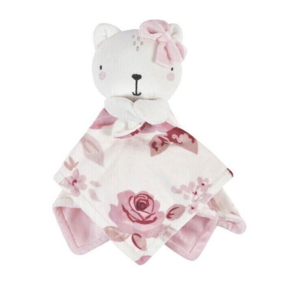 Modern Moments‎ Gerber Pink Bear Plush Lovey Security Baby Blanket Roses New